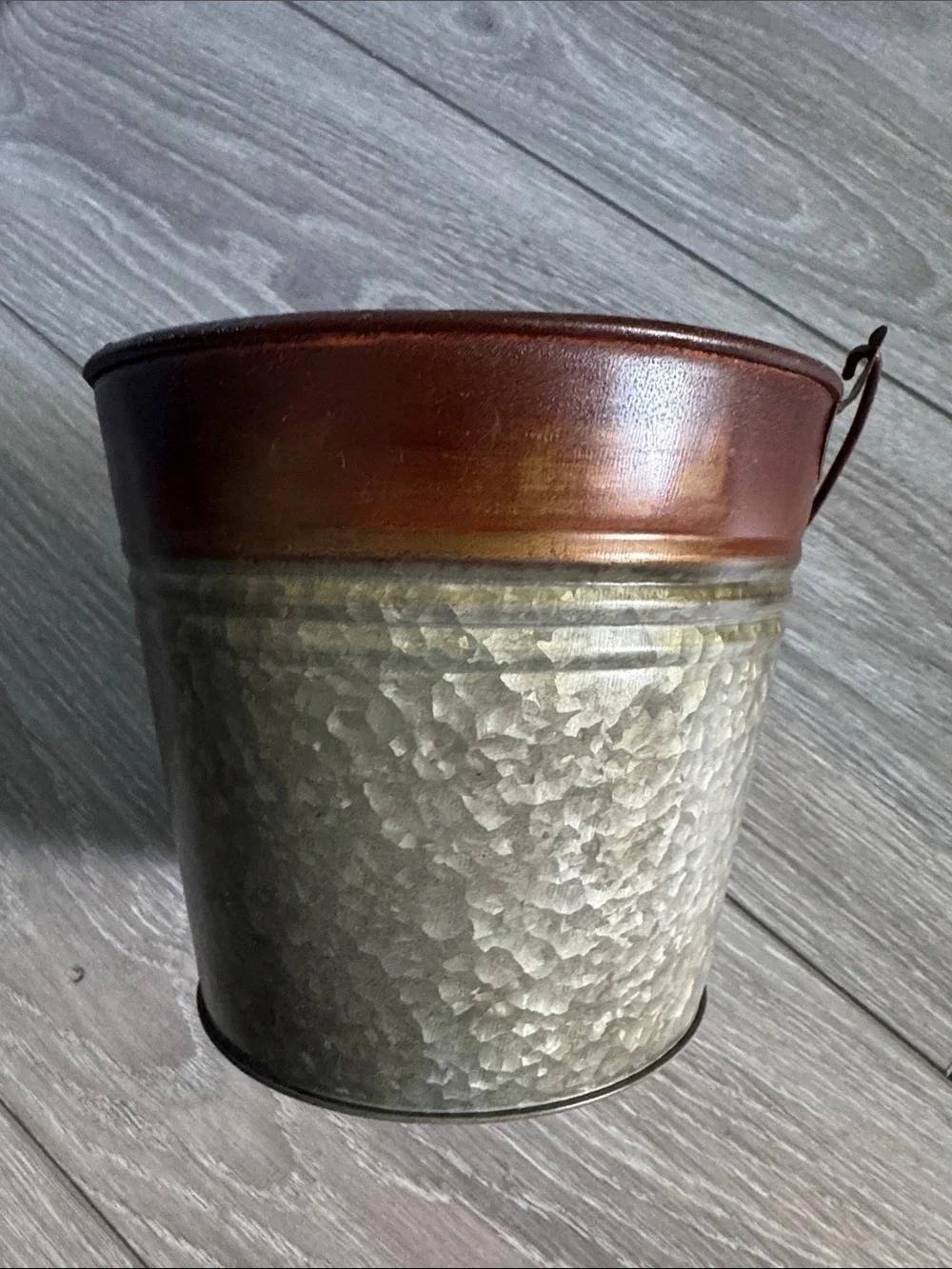 Garden IronLite Banded Planter Pot, Aged Nickel by Robert Allen Home